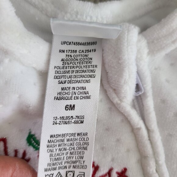 Little Me “My First Christmas” Baby Footed Sleeper White Holiday One-Piece 6M - Picture 6 of 8